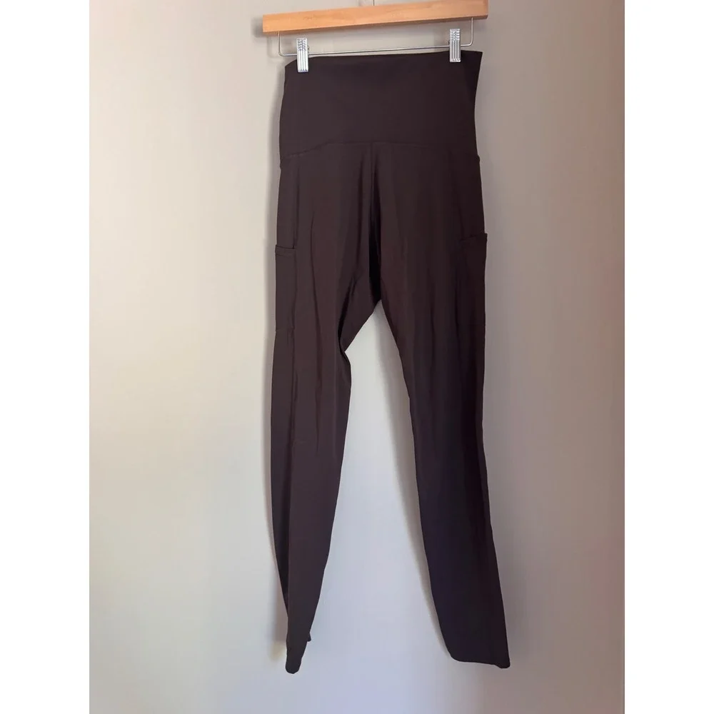Quince Ultra-Form Maternity Pocket Leggings Espresso Brown Size M 28